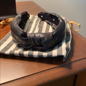 Lele Sadoughi Faux Black Leather Headband
